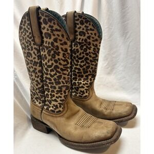 Ariat Circuit Savanna Womens 8B Leopard Western Boots Square Toe Cowgirl PFE-55